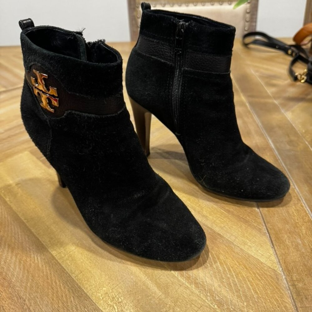 Tory Burch Black Suede Booties